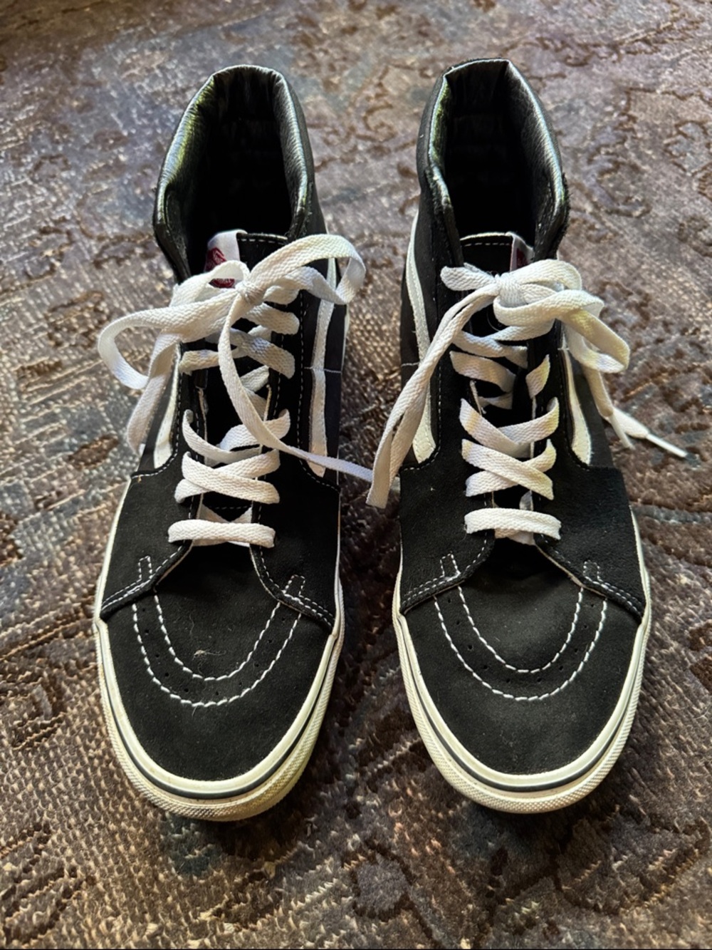 Vans Black High-Top Skate Sneakers with White Stripe
